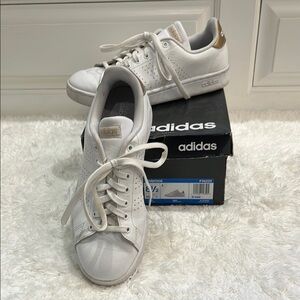 Adidas White and Gold Casual Sneakers- goes with everything and very comfortable